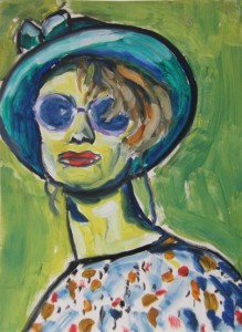 Woman with Green Hat               